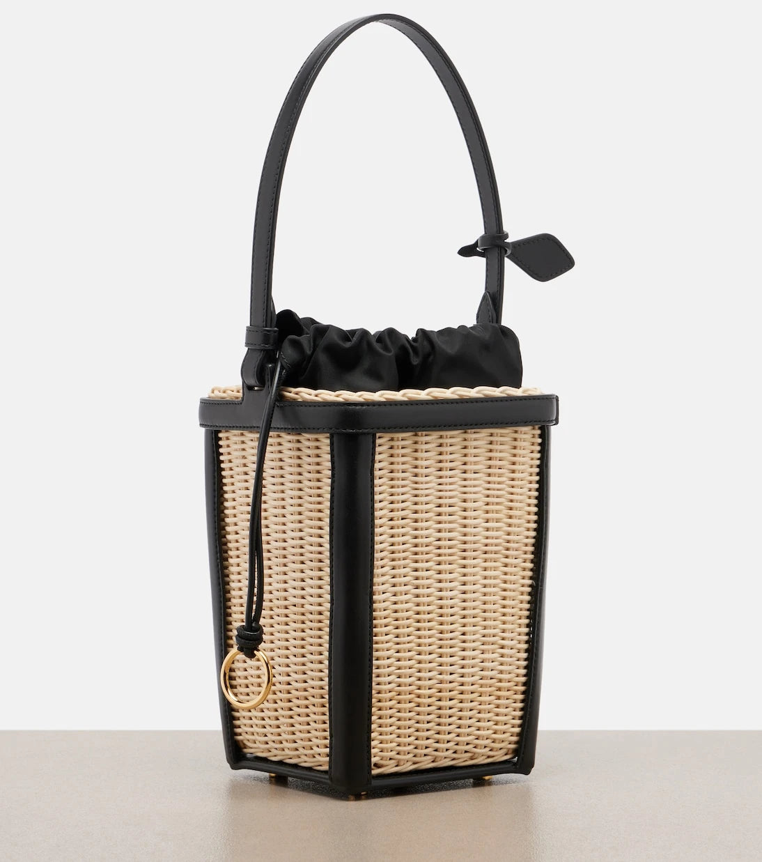 Alaïa - Small wicker and leather bucket bag
