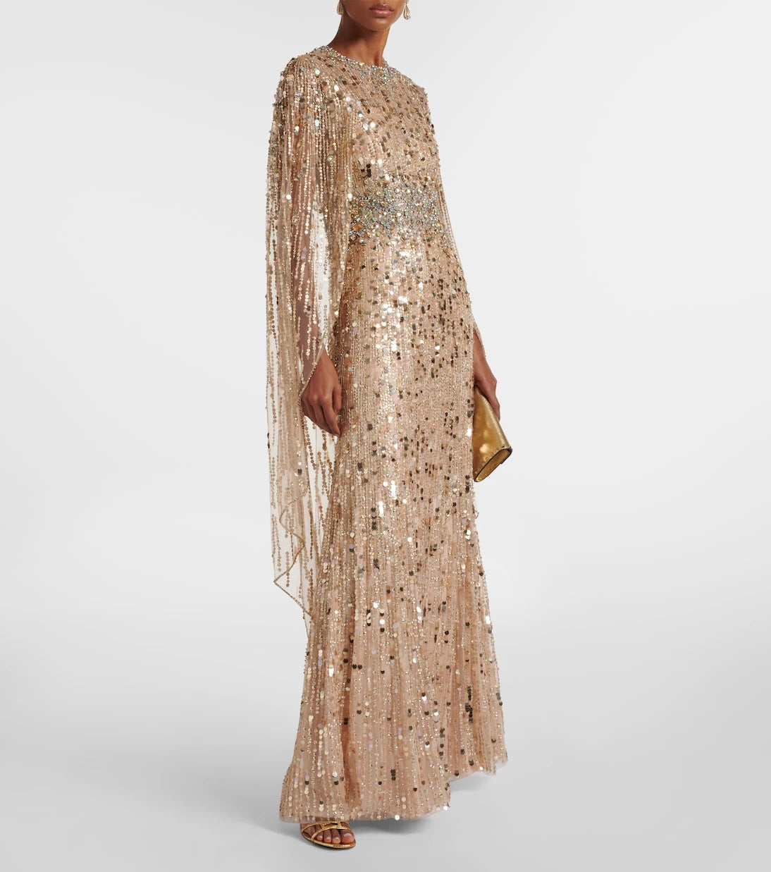 Jenny Packham - Honey Dew caped embellished gown