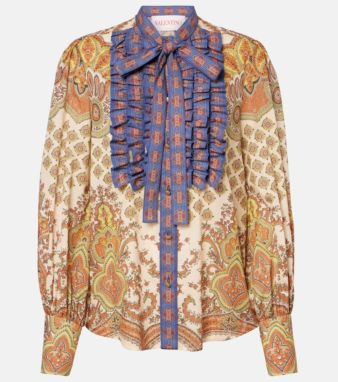 Valentino - Voyage Imaginaire ruffled cotton shirt