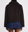 Maje Brown Faux Shearling Bomber Jacket