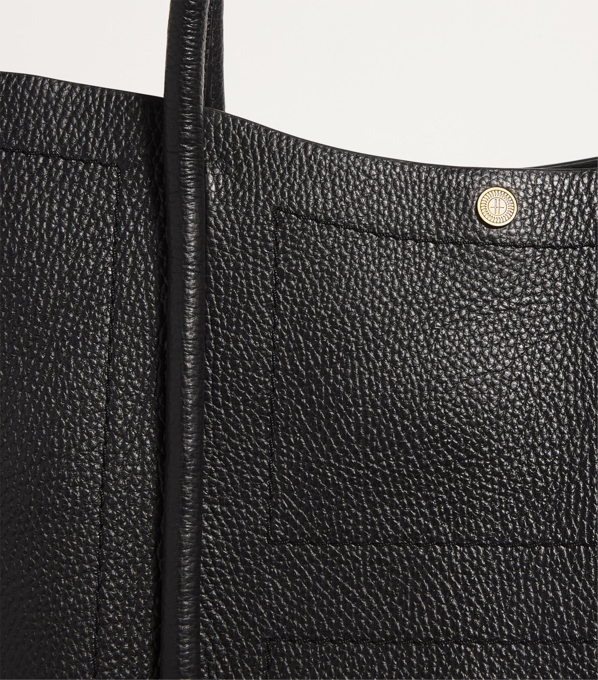 Harrods Black Large Leather Rope Tote Bag