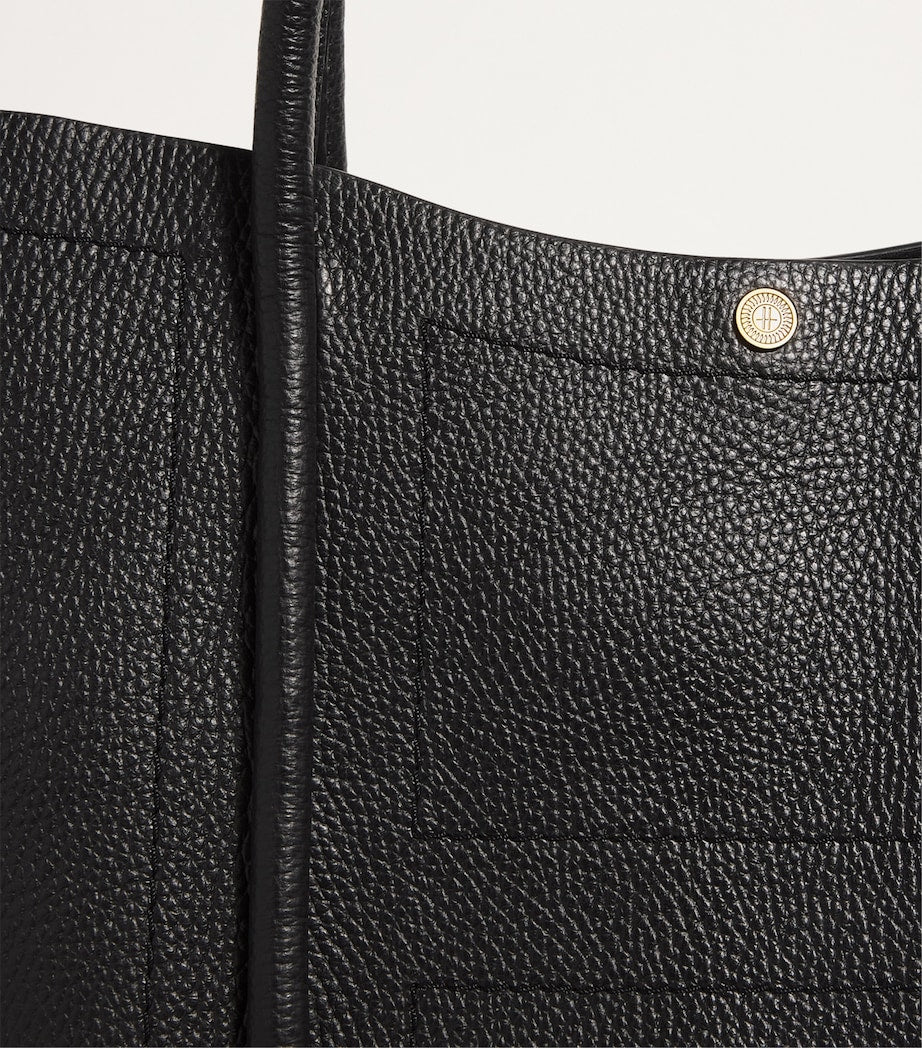 Harrods Black Large Leather Rope Tote Bag