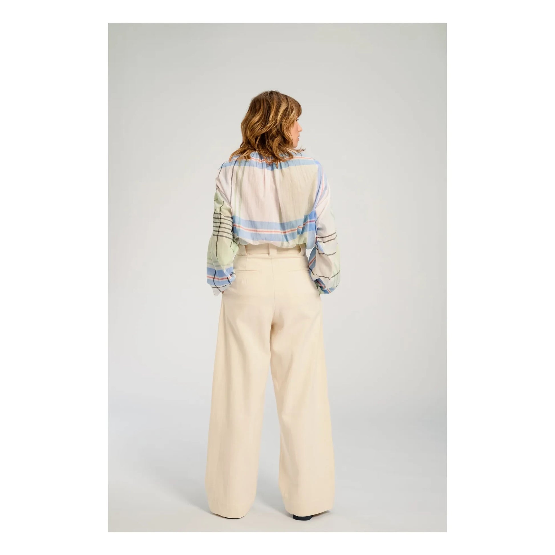 Virginie de Vinster - Hokkaido plaid blouse | Blue