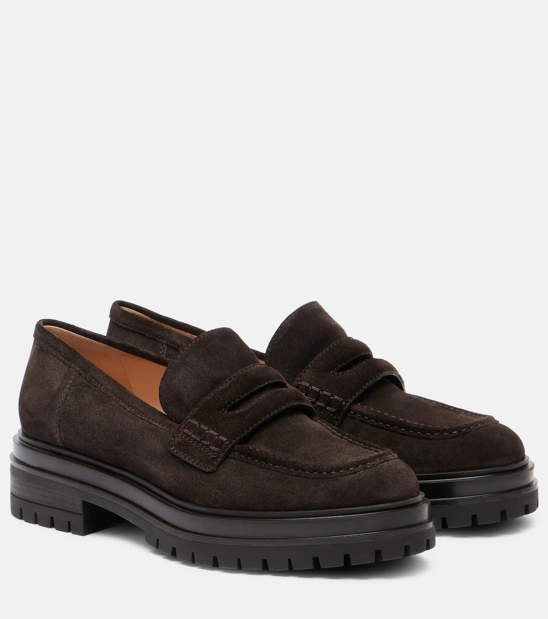 Gianvito Rossi - Davis suede penny loafers