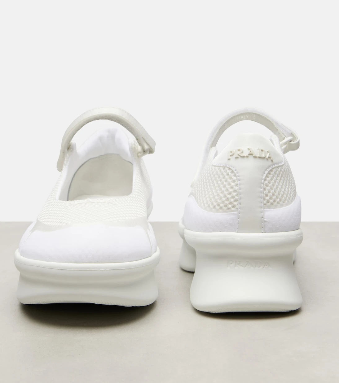 Prada - Wavy mesh Mary Jane flats