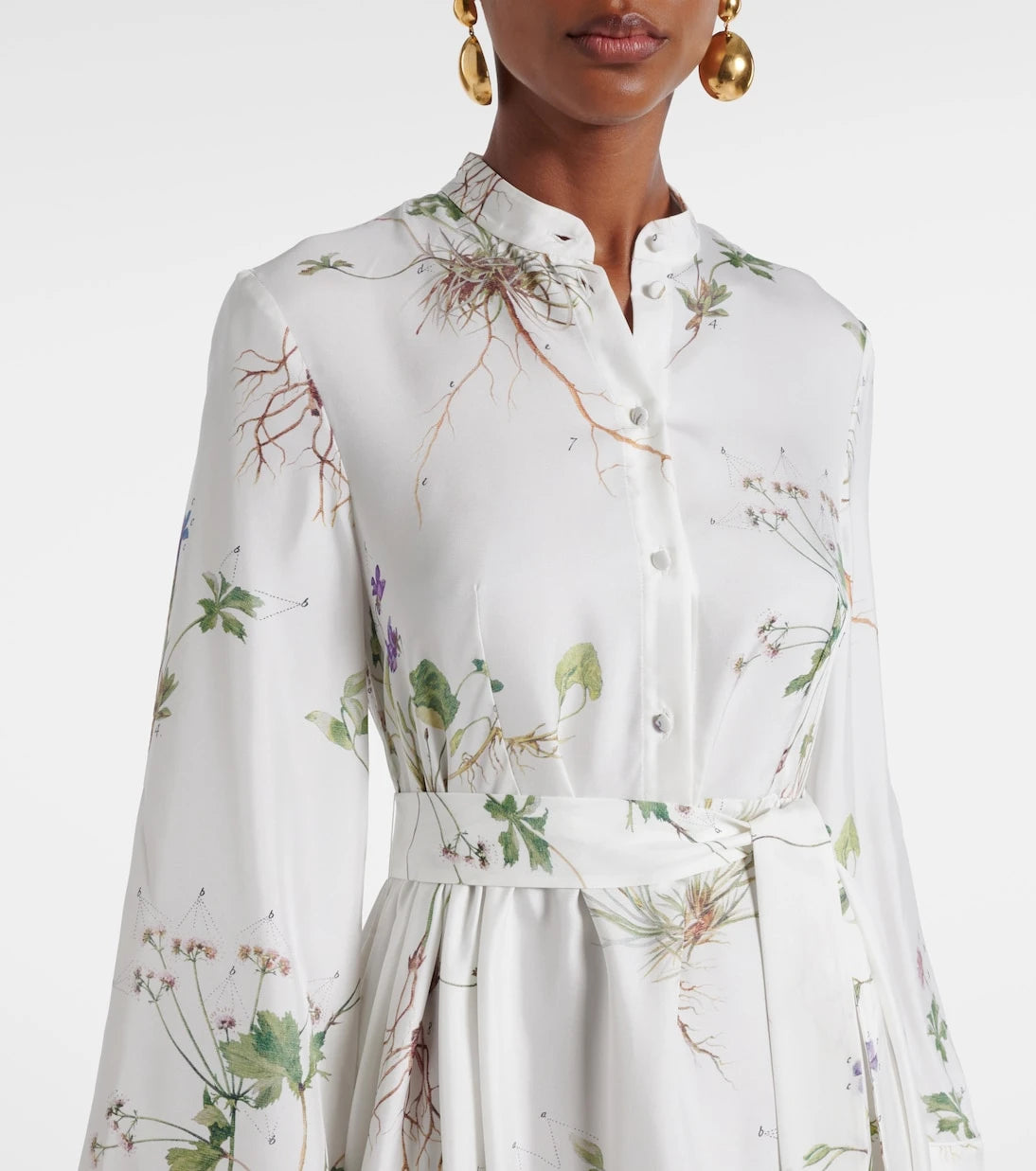 Erdem - Floral printed silk midi dress