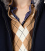 Brown Cashmere Argyle Polo Sweater