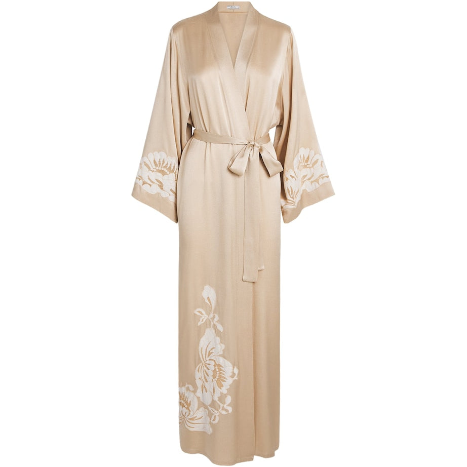 Satin Embellished Dalia Robe (XS/S) BEIGE
