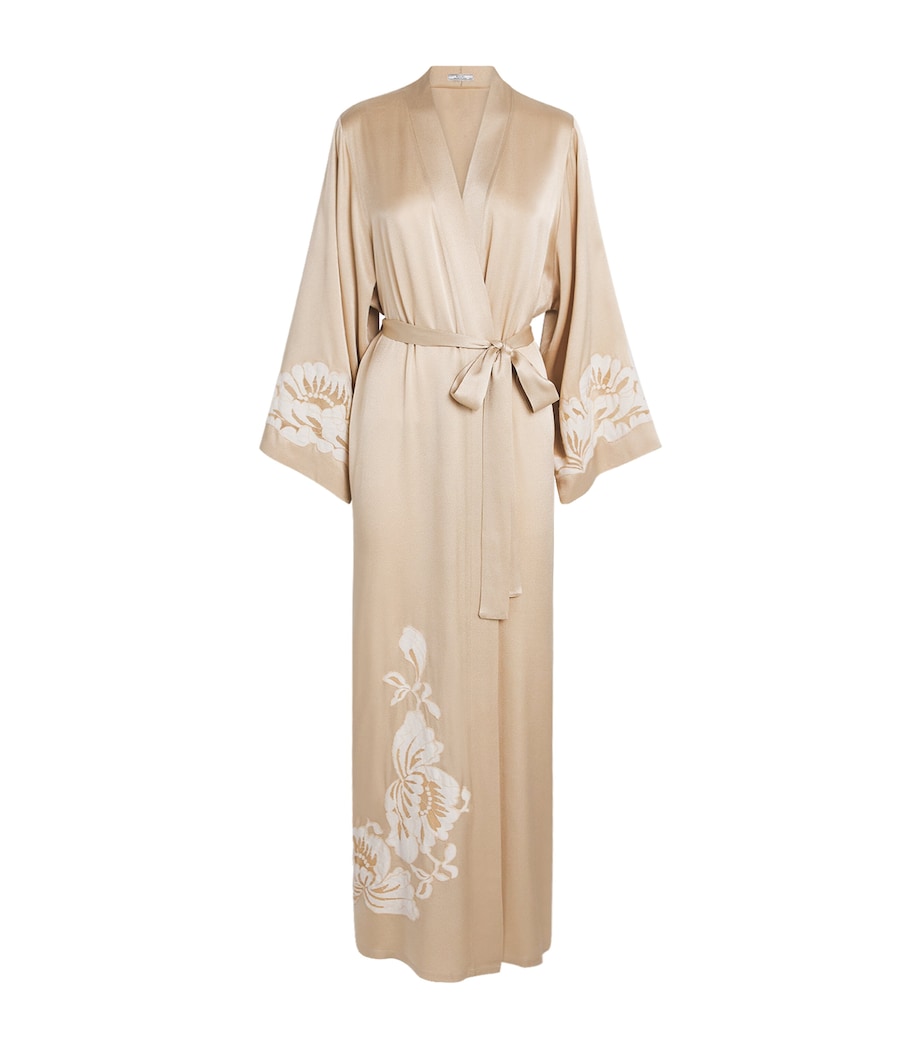 Satin Embellished Dalia Robe (XS/S) BEIGE