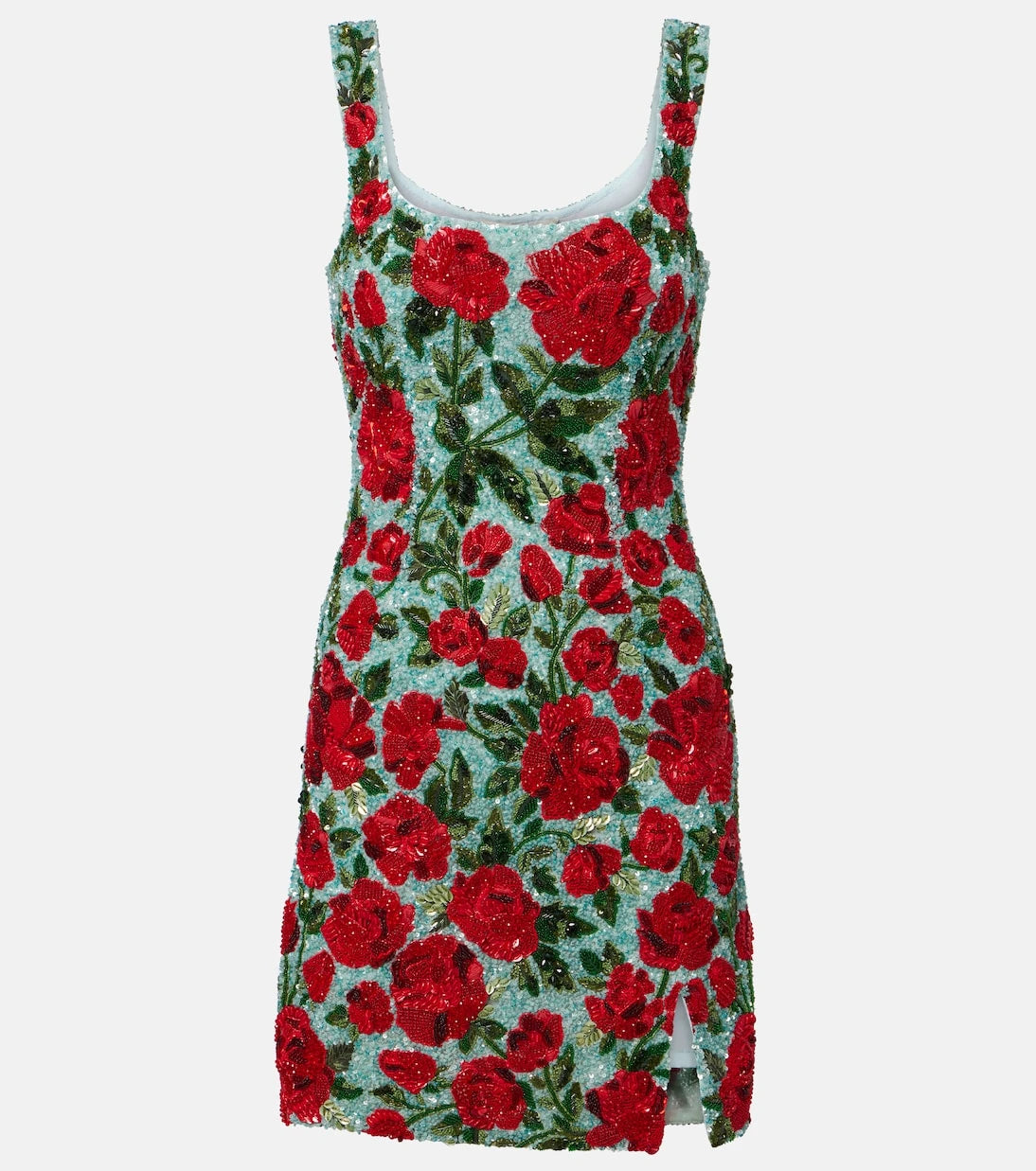 Là Fuori - Crimson Rose sequined minidress