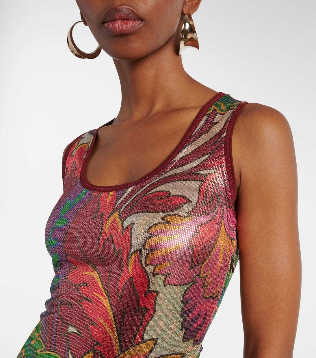 Etro - Printed satin maxi dress