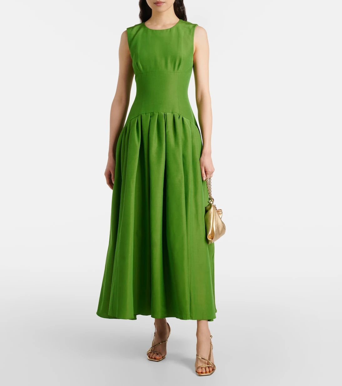 Carolina Herrera - Pleated cotton-blend maxi dress