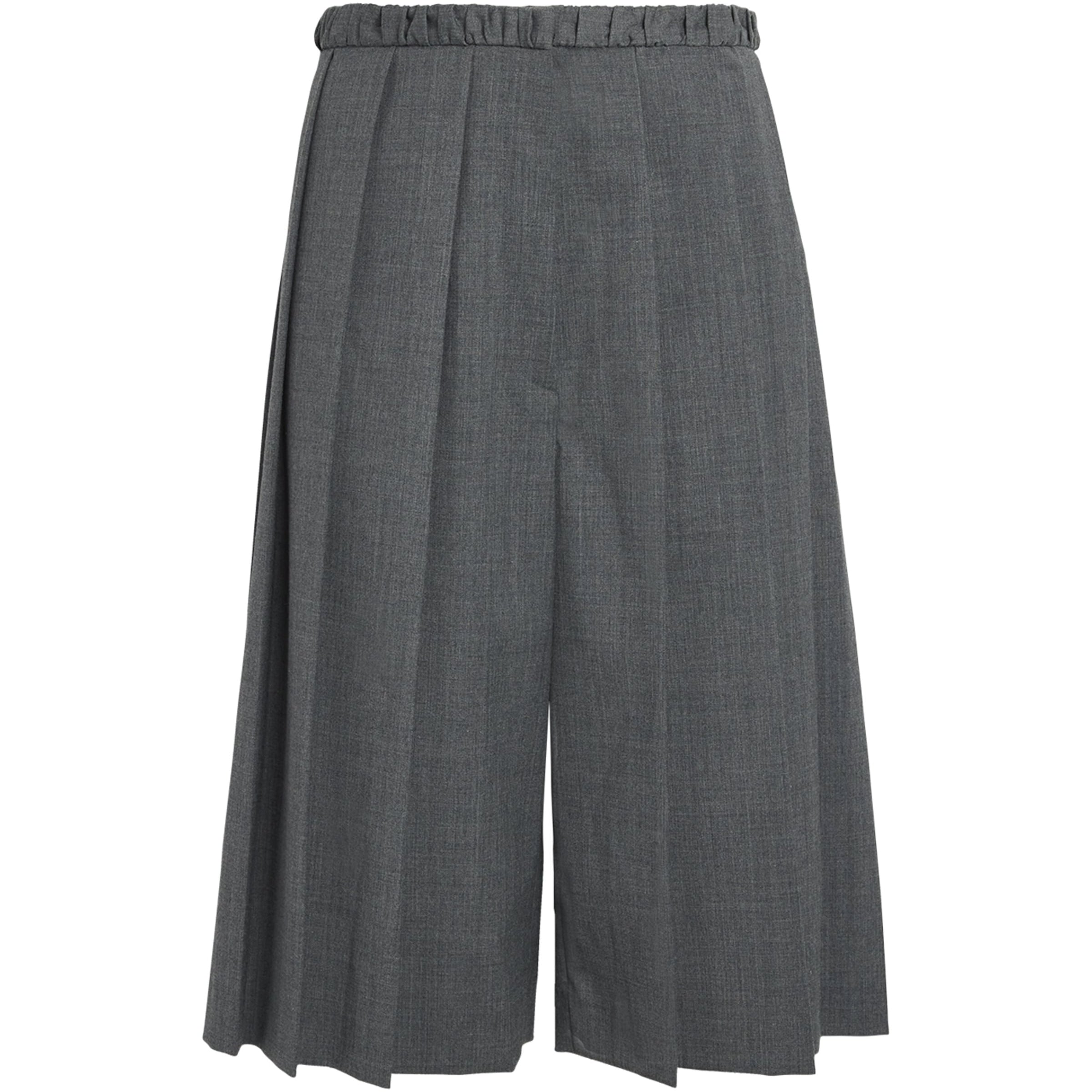 Black Pleated Longline Shorts