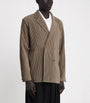 Homme Plissé Issey Miyake Beige Pleated Double-Breasted Jacket