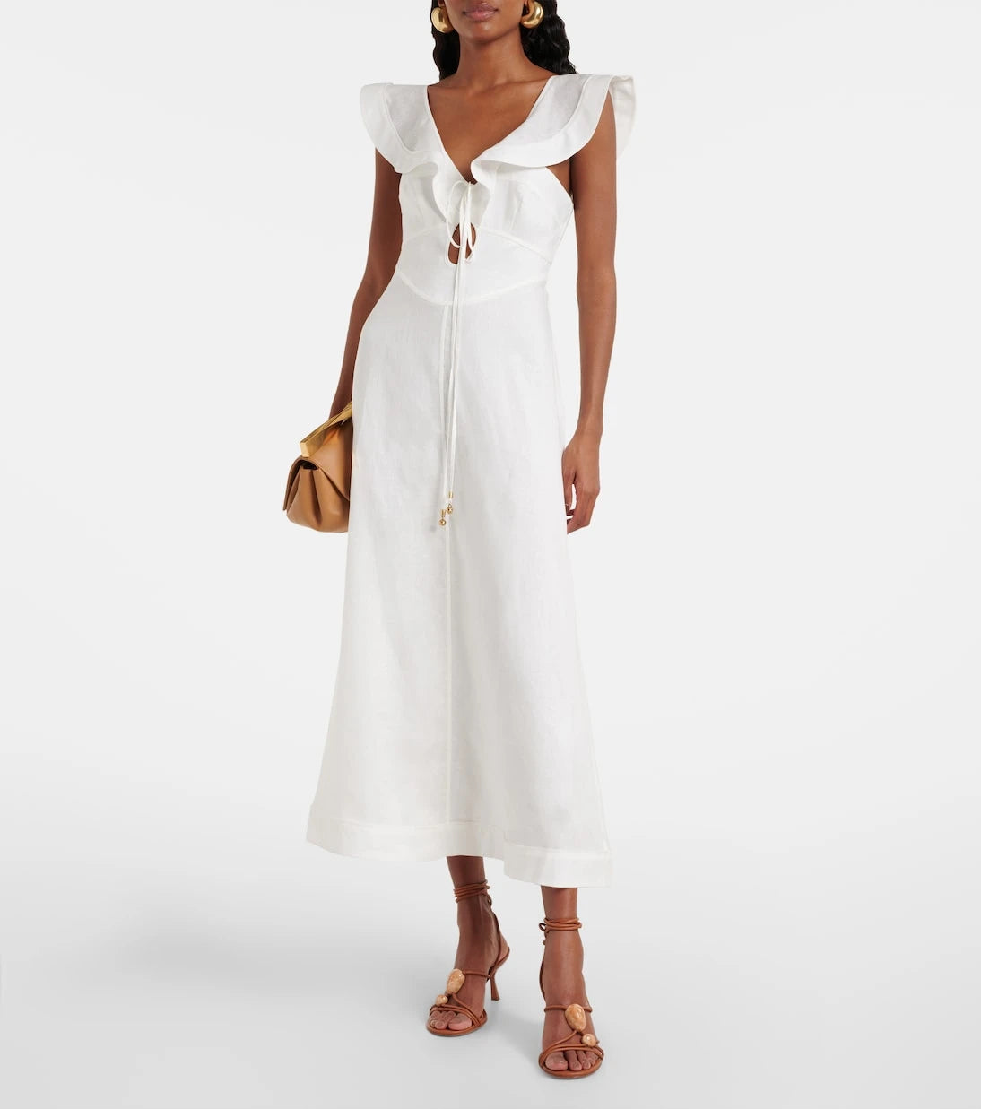 Zimmermann - Rhiannon ruffled linen midi dress