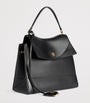 Black Leather Nano Top Handle Bag
