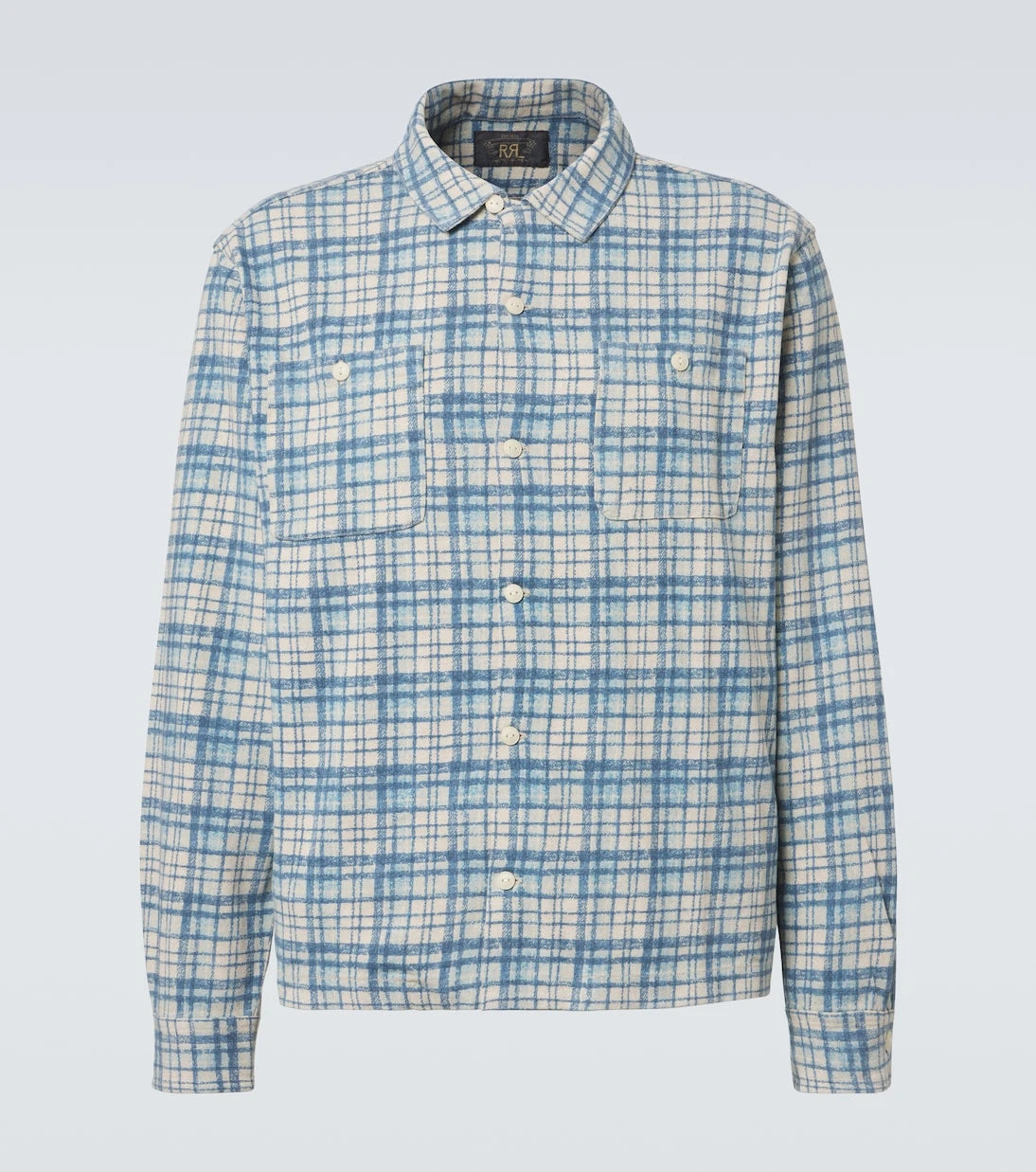 RRL - Plaid cotton and linen jersey shirt