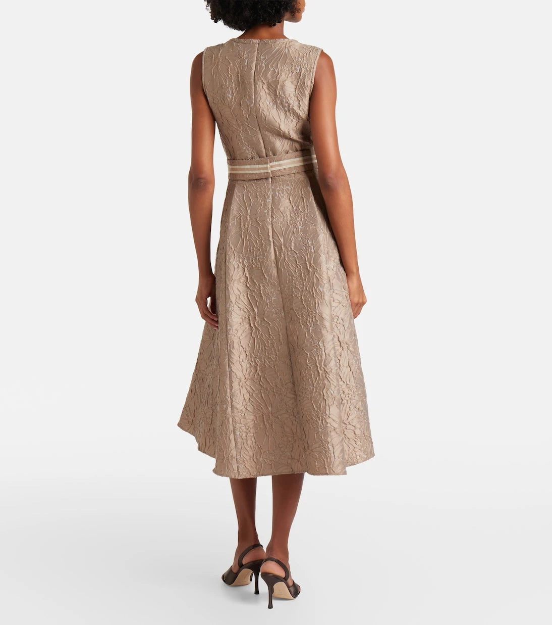 'S Max Mara - Belted jacquard midi dress