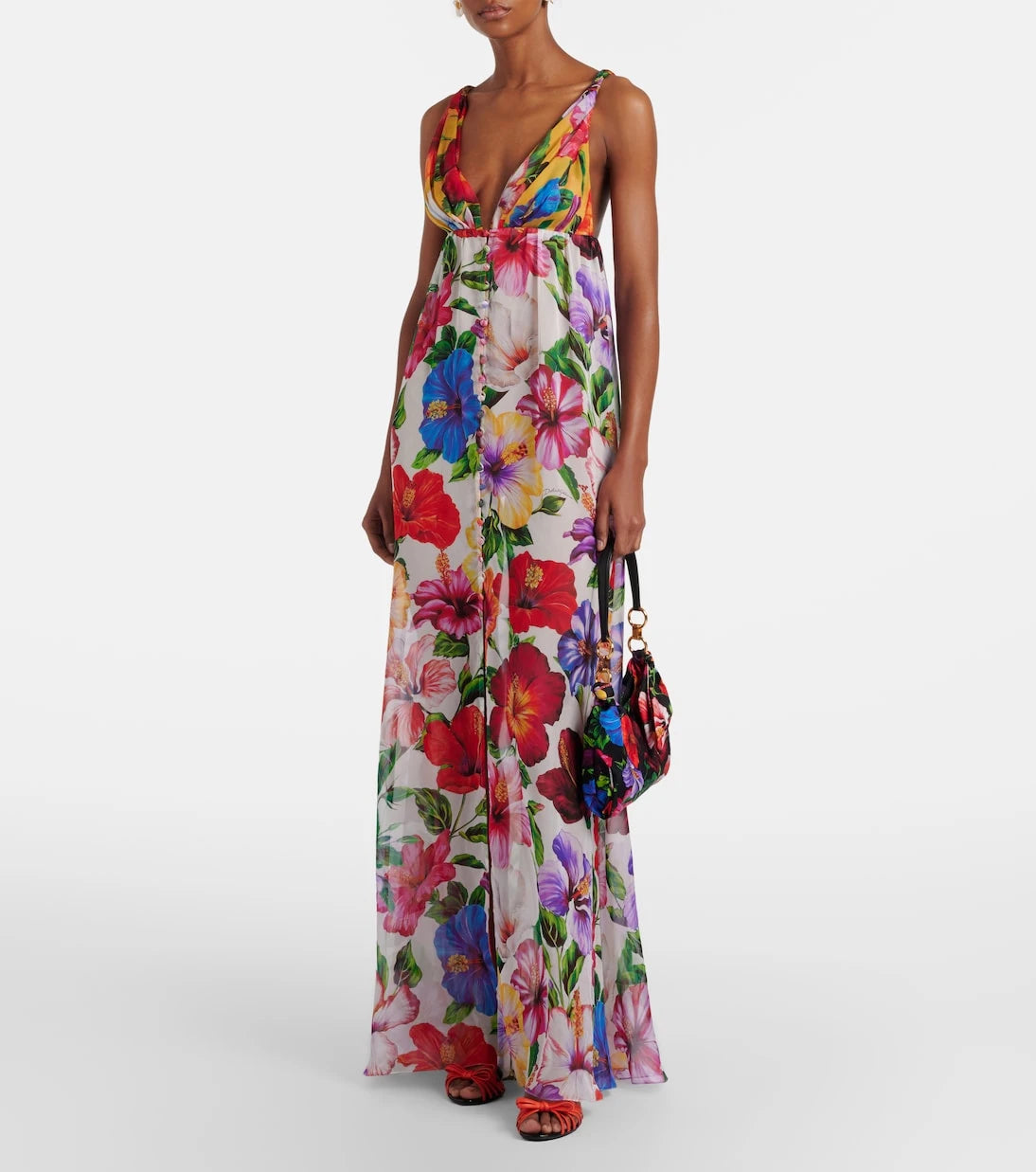 Dolce&Gabbana - Small floral satin shoulder bag