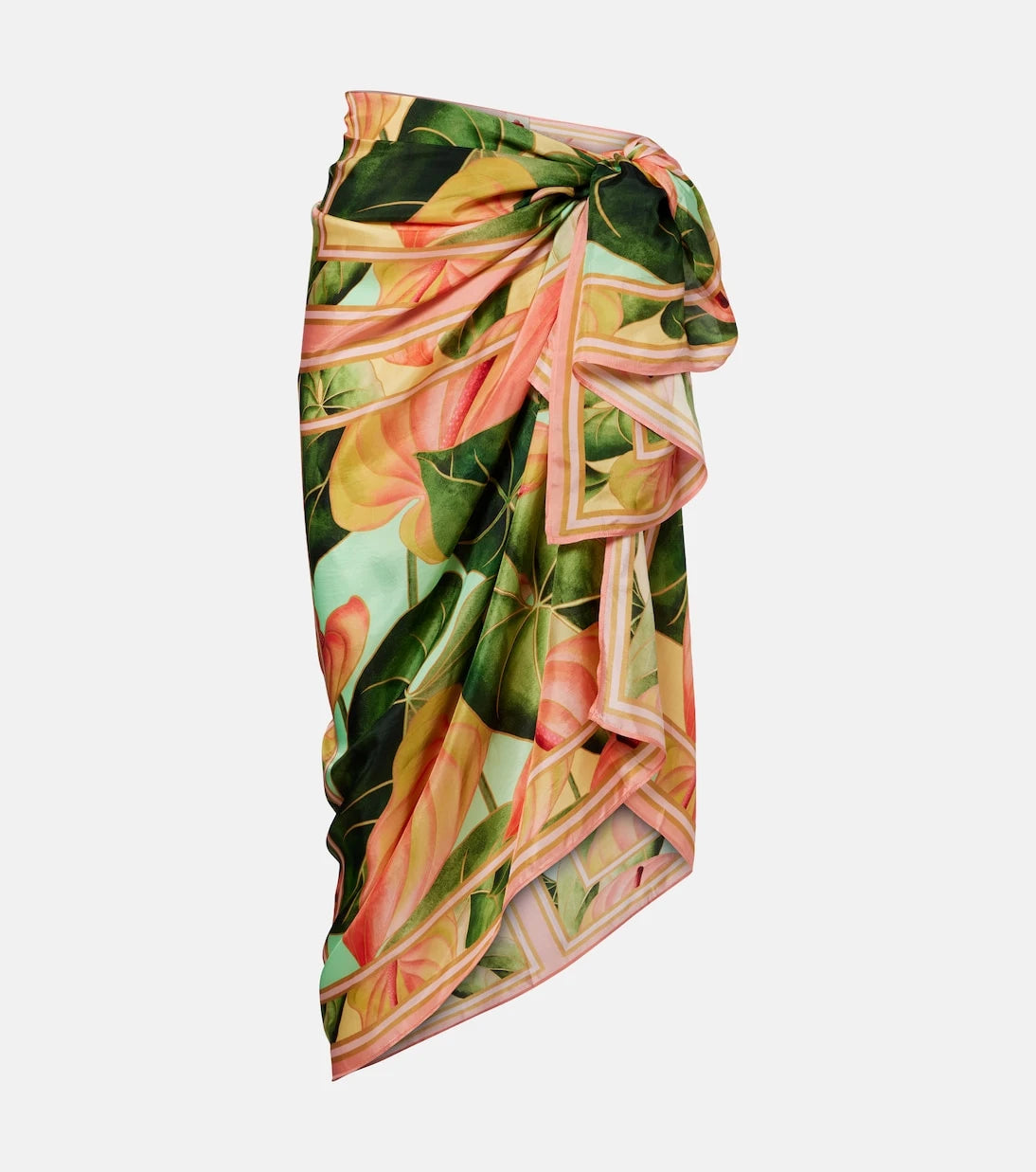 Farm Rio - Anturium Leaves satin beach cover-up