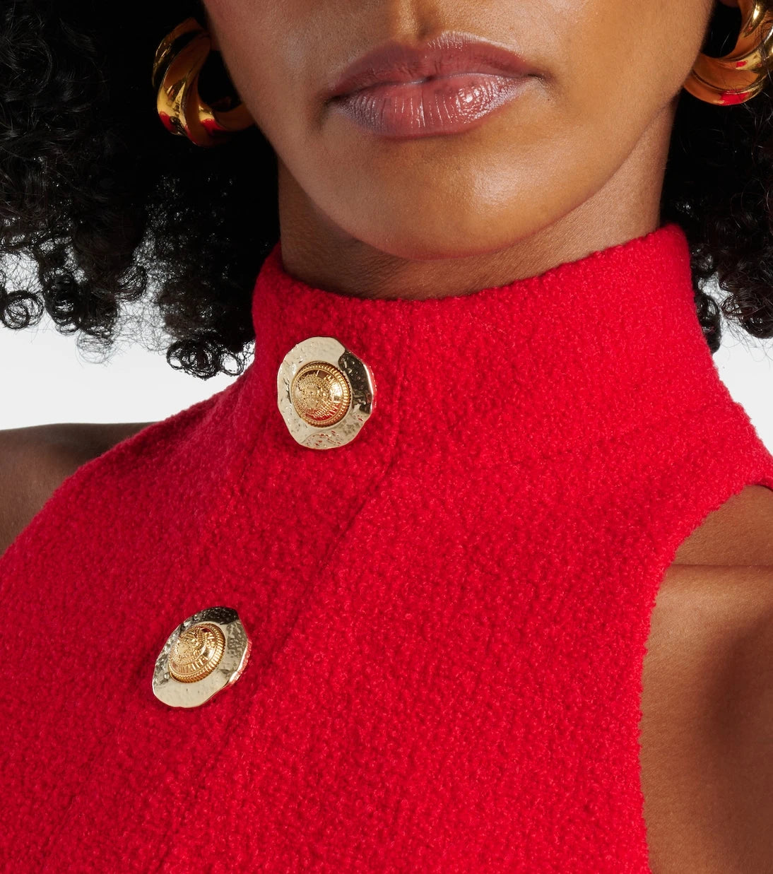 Balmain - Halterneck wool-blend crêpe top