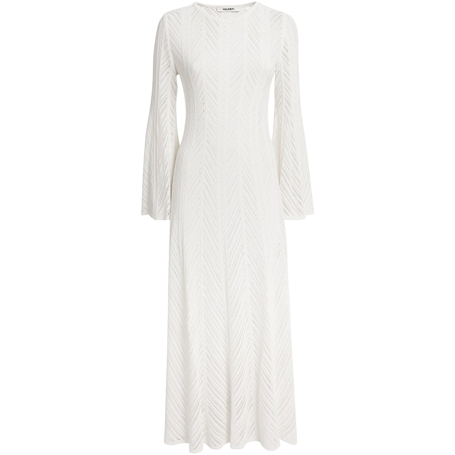 VALENTI White Sheer Salamina Maxi Dress