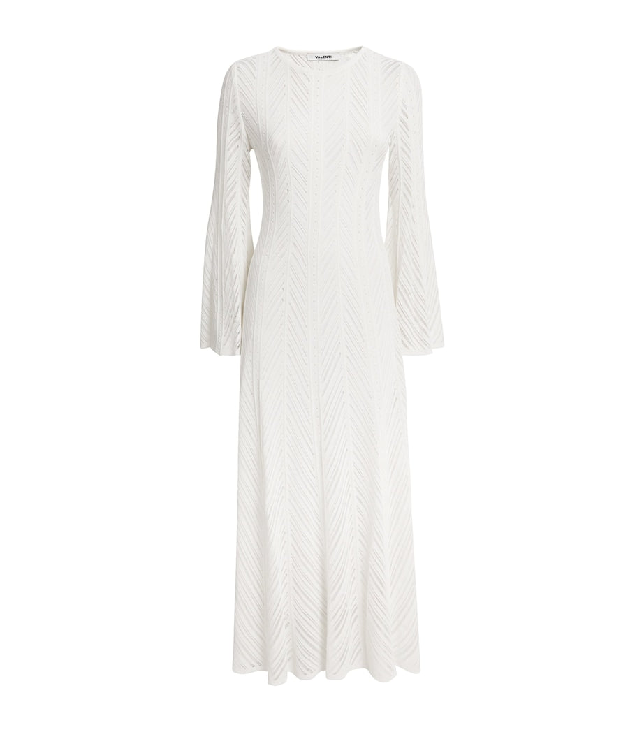 VALENTI White Sheer Salamina Maxi Dress