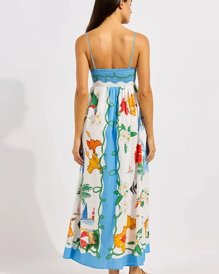 Seafolly yazlık keten maxi elbise