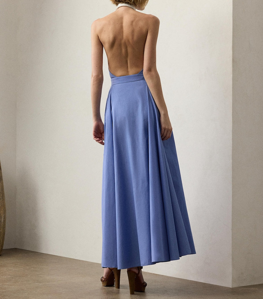 Ralph Lauren Collection Blue Collared Eldred Dress