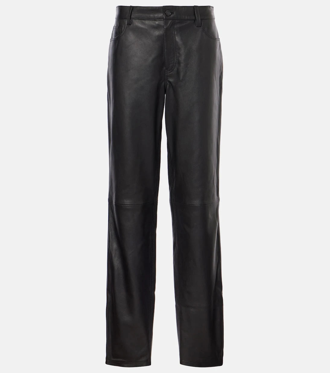 Toteme - Mid-rise leather straight pants