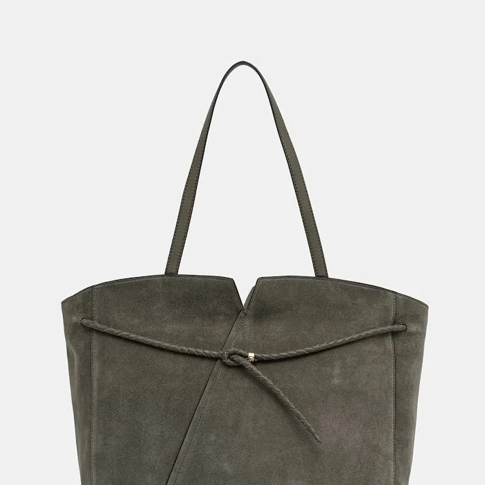BOSS kadın süet alışveriş çantası BOSS REVERS TOTE S