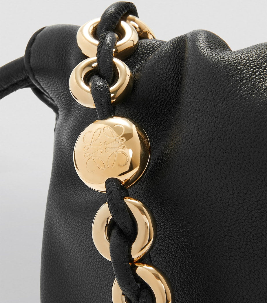 LOEWE Black Mini Leather Flamenco Purse