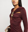 Rebecca Vallance Burgundy Jersey Mischa Midi Dress