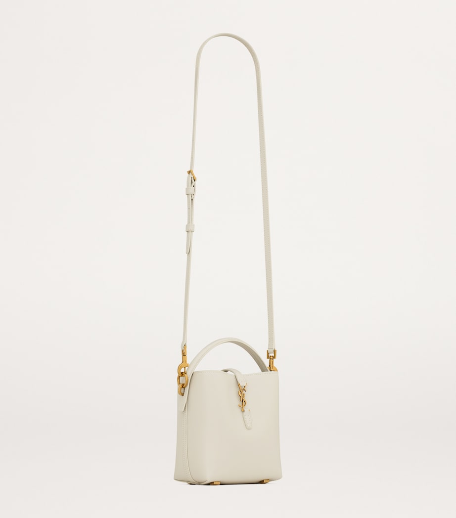 Saint Laurent White Mini Leather Le 37 Bucket Bag