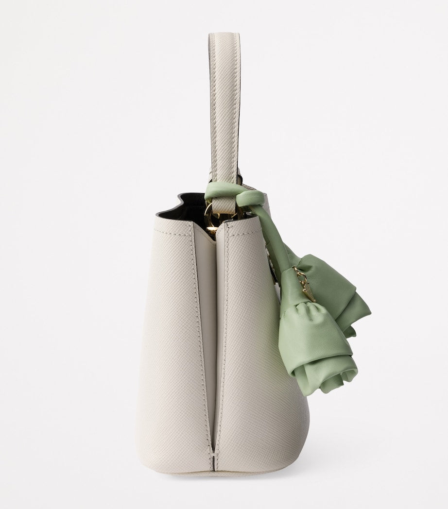 Prada White Mini Saffiano Leather Panier Top-Handle Bag