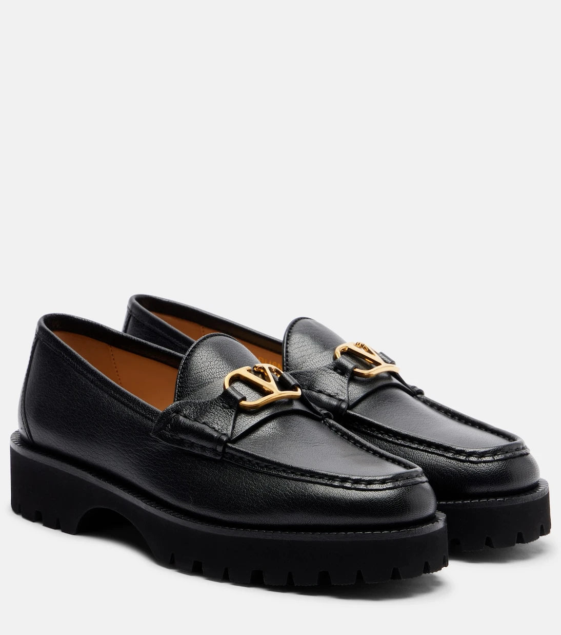 Valentino Garavani - VLogo leather platform loafers