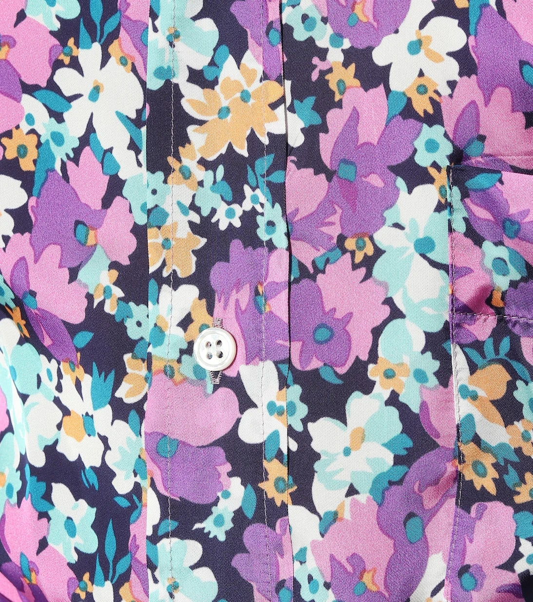 Plan C - Floral crêpe de chine shirt dress
