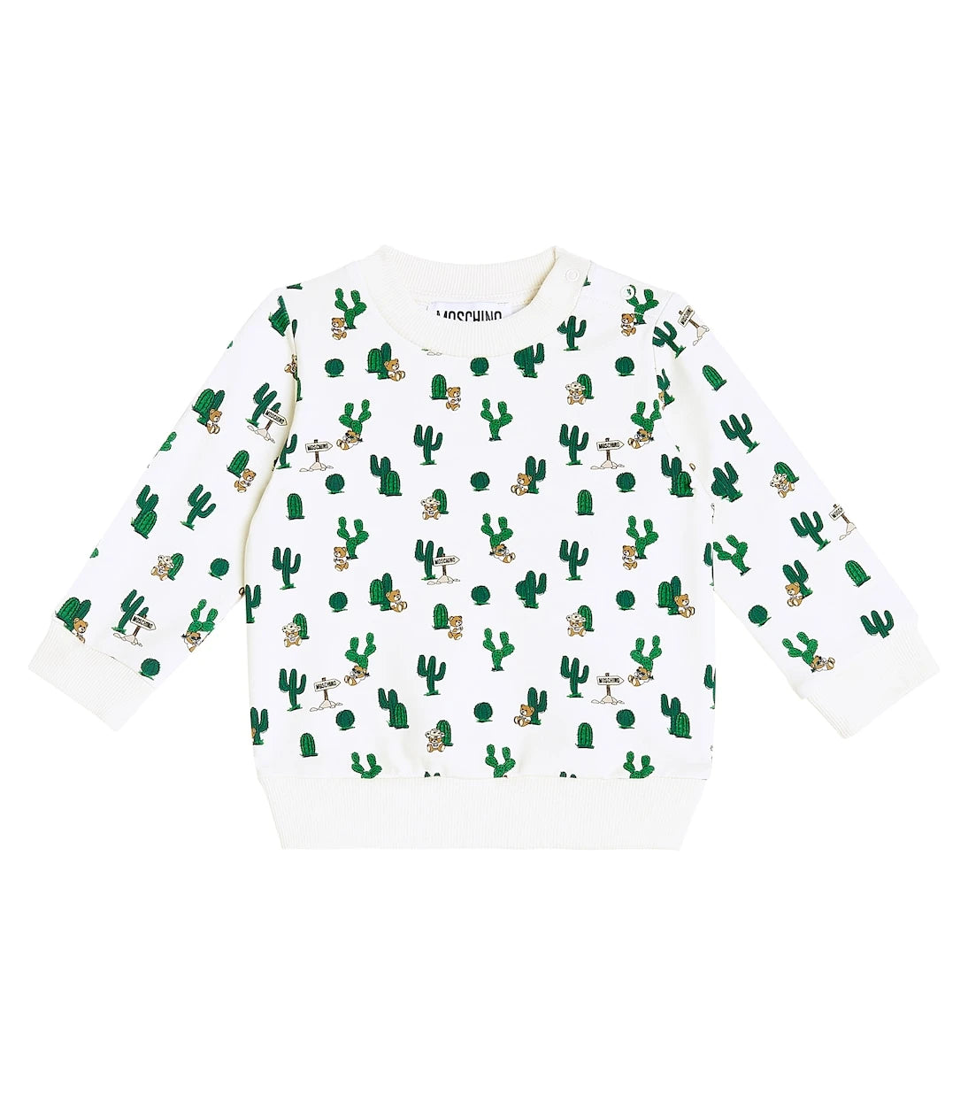 Moschino Kids - سويت شيرت أطفال بطبعة من القطن المخلوط