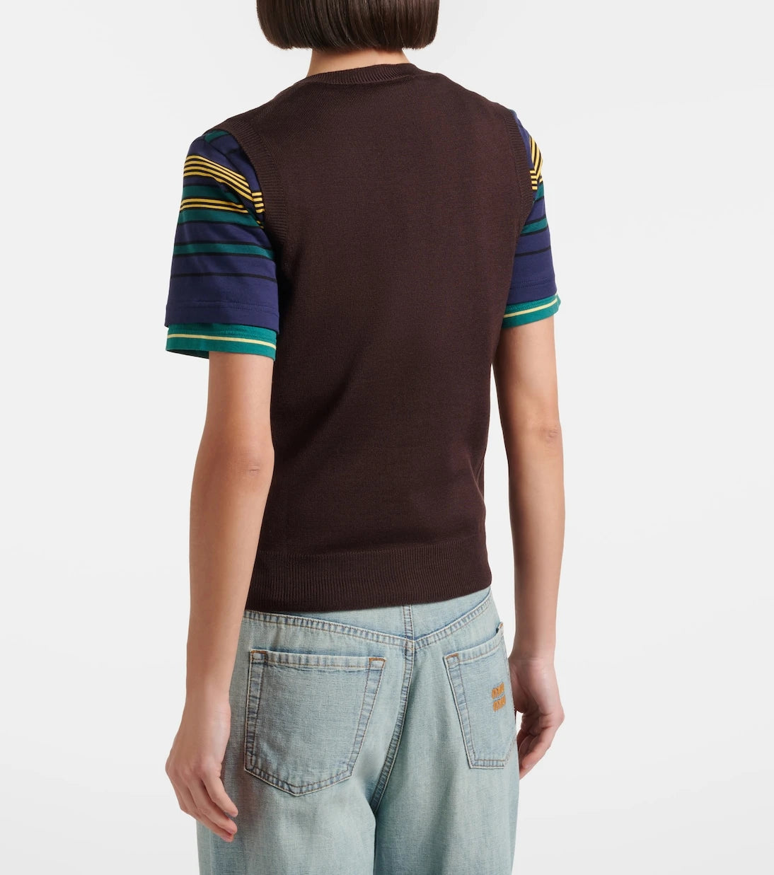 Miu Miu - Logo virgin wool sweater vest