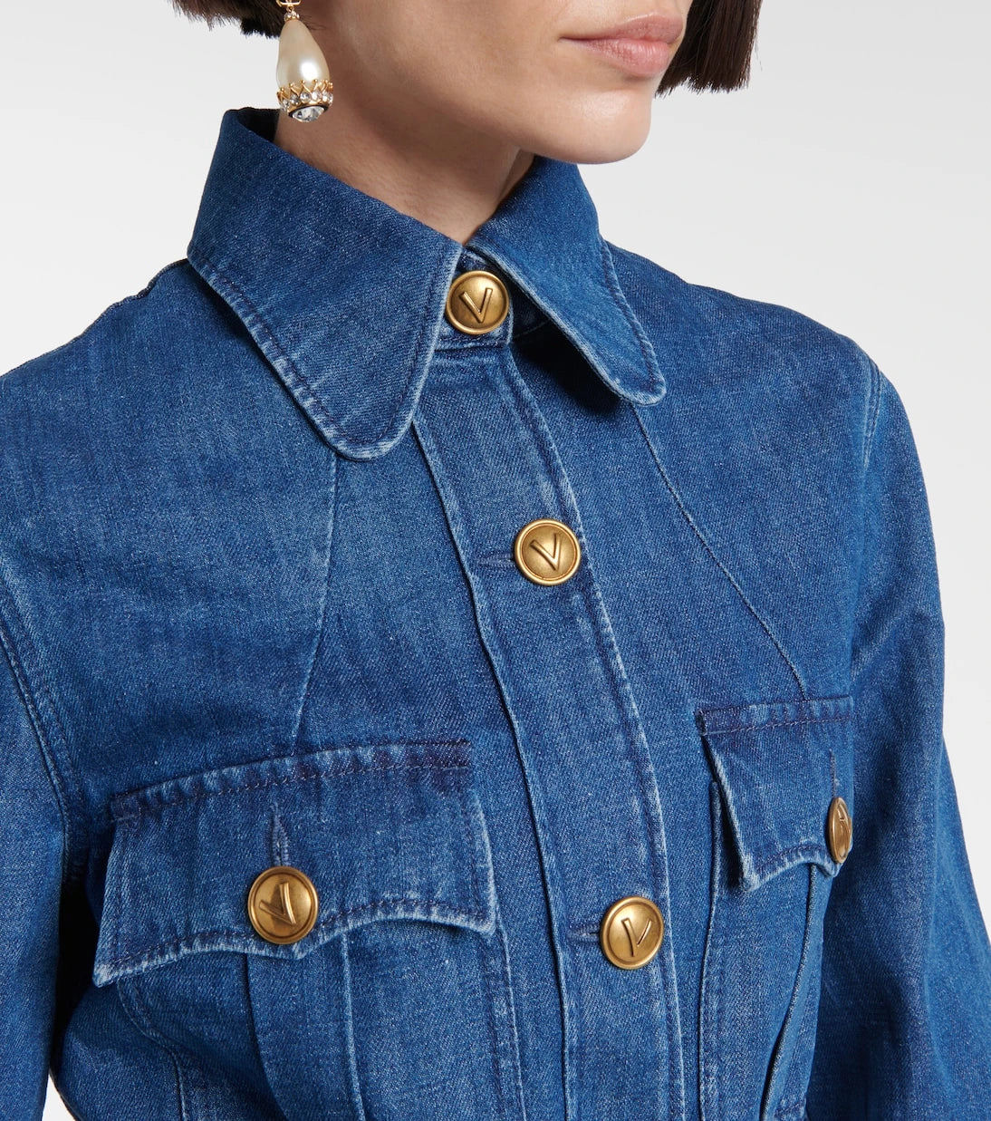 Valentino - Belted denim jacket