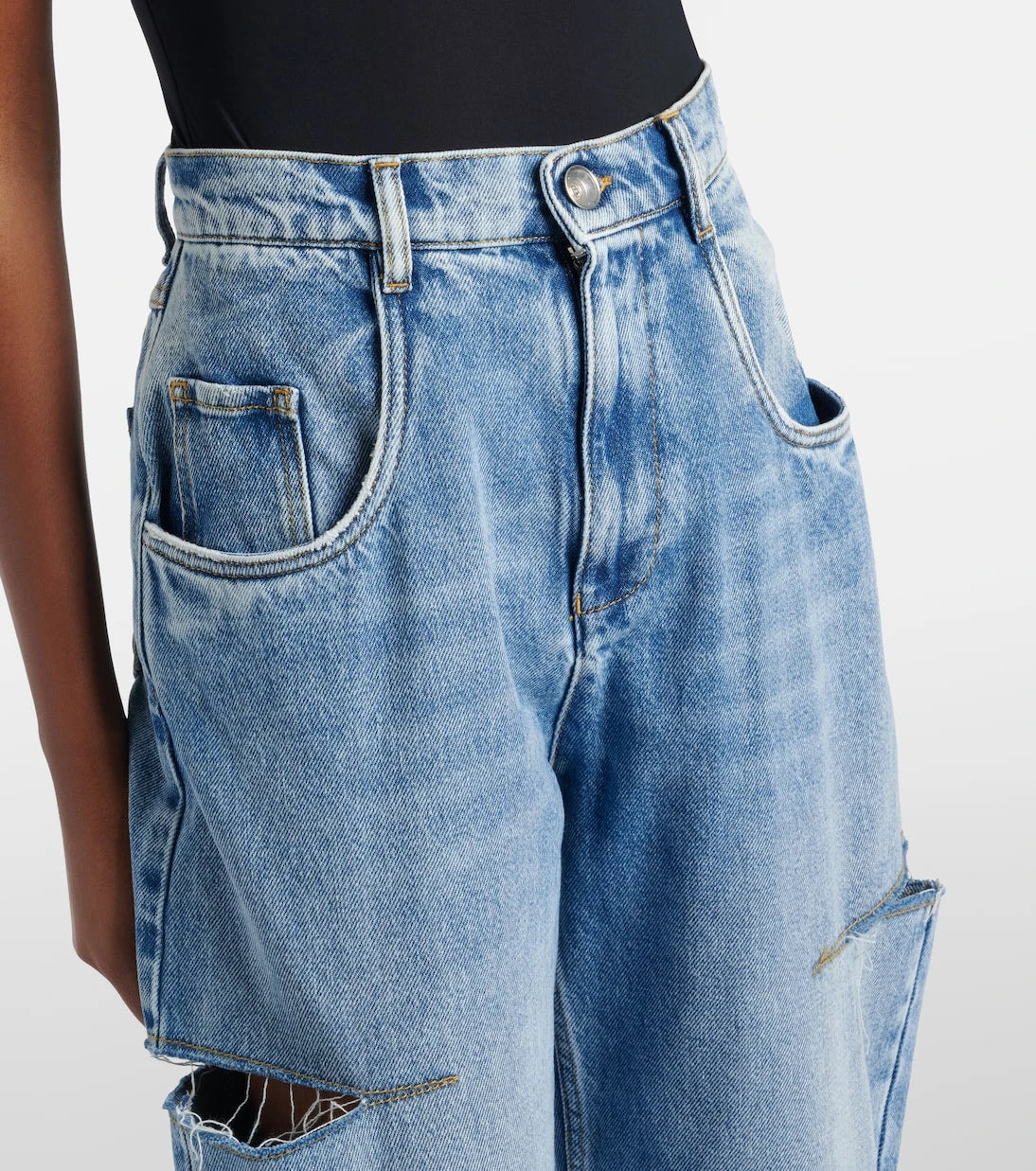 Maison Margiela - Cutout high-rise wide-leg jeans