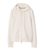 Burberry White Cashmere-Blend Zip-Up Hoodie