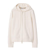 White Cashmere-Blend Zip-Up Hoodie