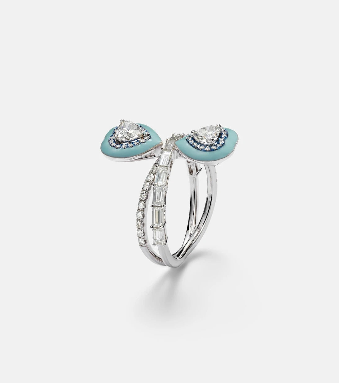 Kamyen - Mirror Love 18kt white gold ring with diamonds