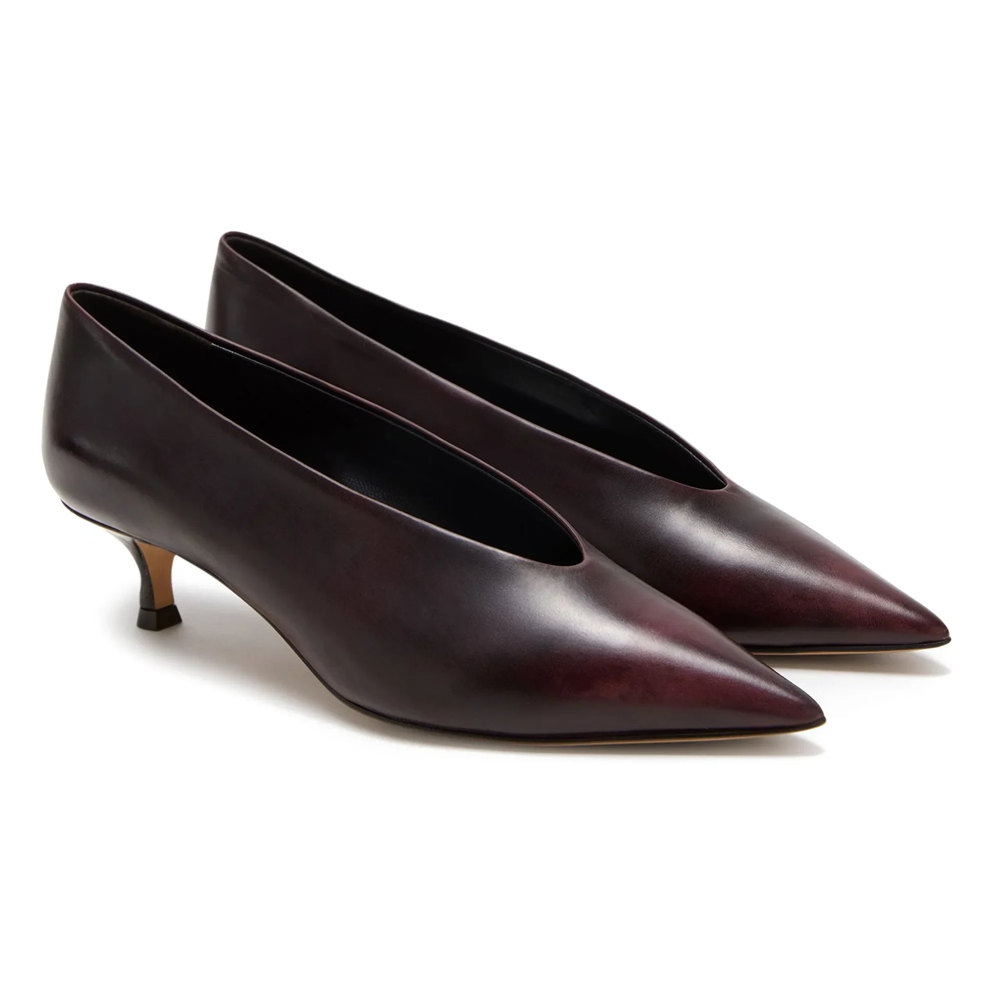 Le Monde Beryl - Kitten leather pumps | Burgundy