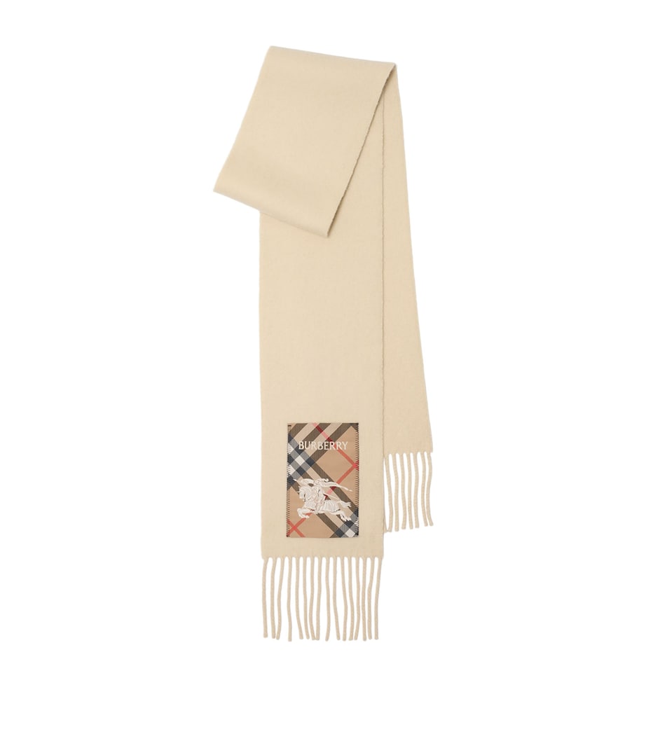 Burberry Beige Cashmere Check Patch Scarf