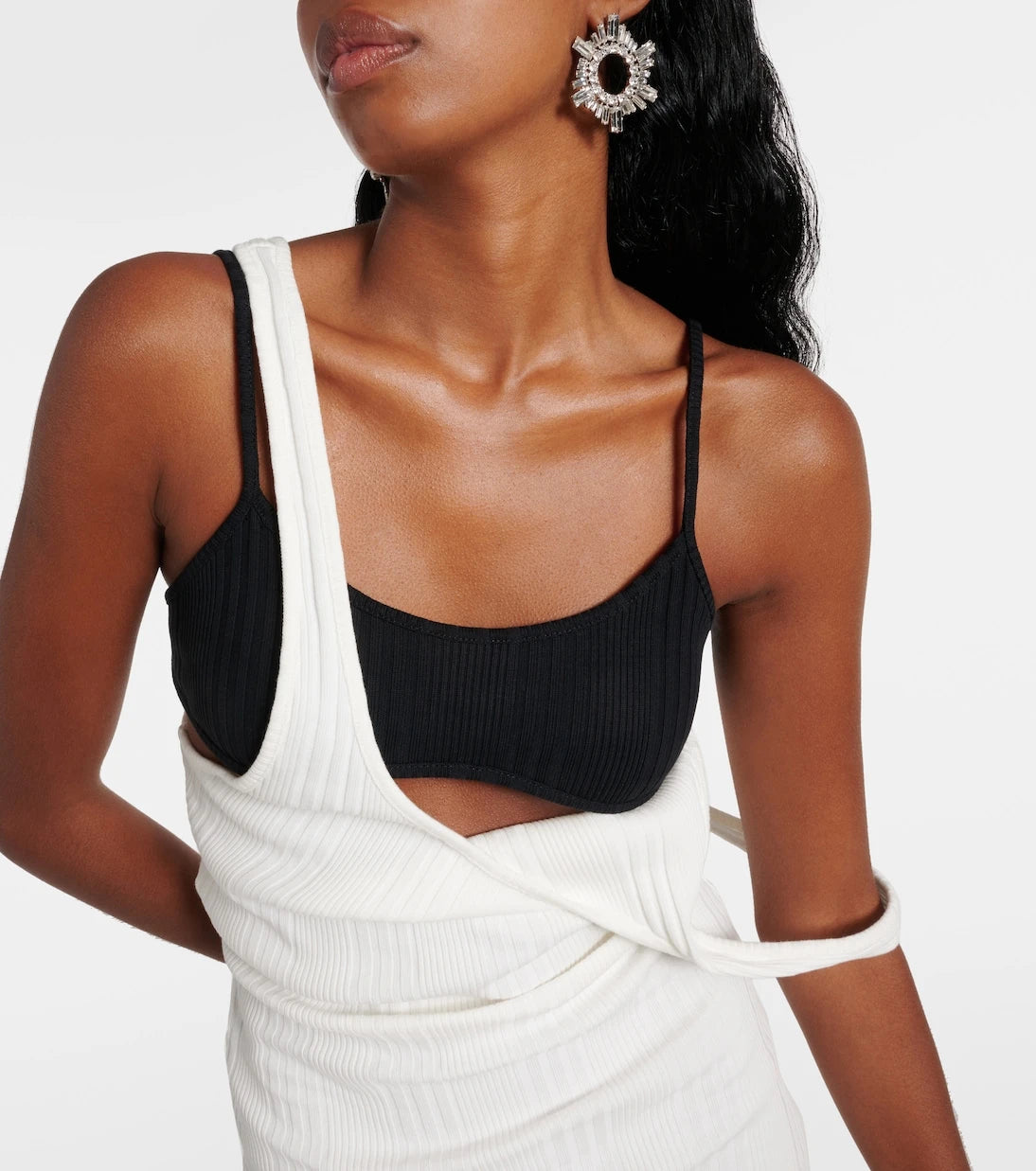 The Attico - Ribbed-knit cotton minidress