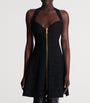 Black Croc-Effect Halterneck Mini Dress