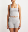 Skims Grey Stretch-Cotton Ribbed Tank Top