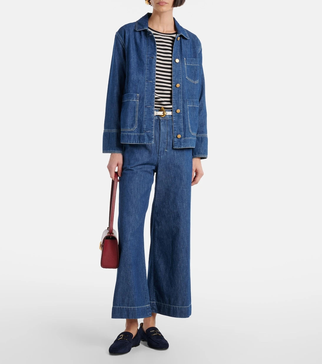 'S Max Mara - بنطلون جينز بول بخصر عالٍ وقصة واسعة